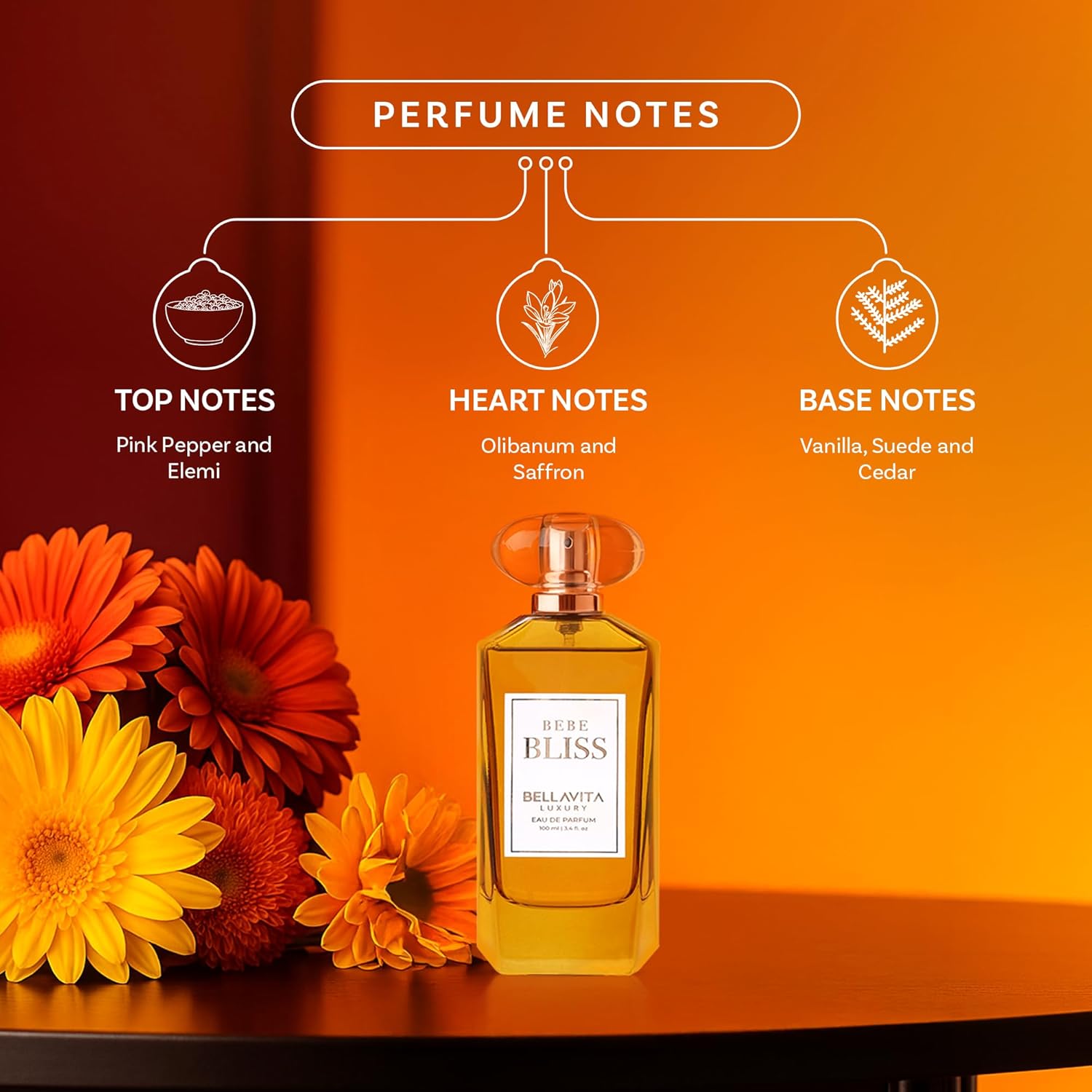Bella Vita Luxury BEBE BLISS Women's Fragrance | EDP Perfume for Women | Floral Top Note | 100 ml pack | 3.4 Fl. Oz. | Amber and Spicy notes | Gift for Women | Eau de Parfum - Image 2