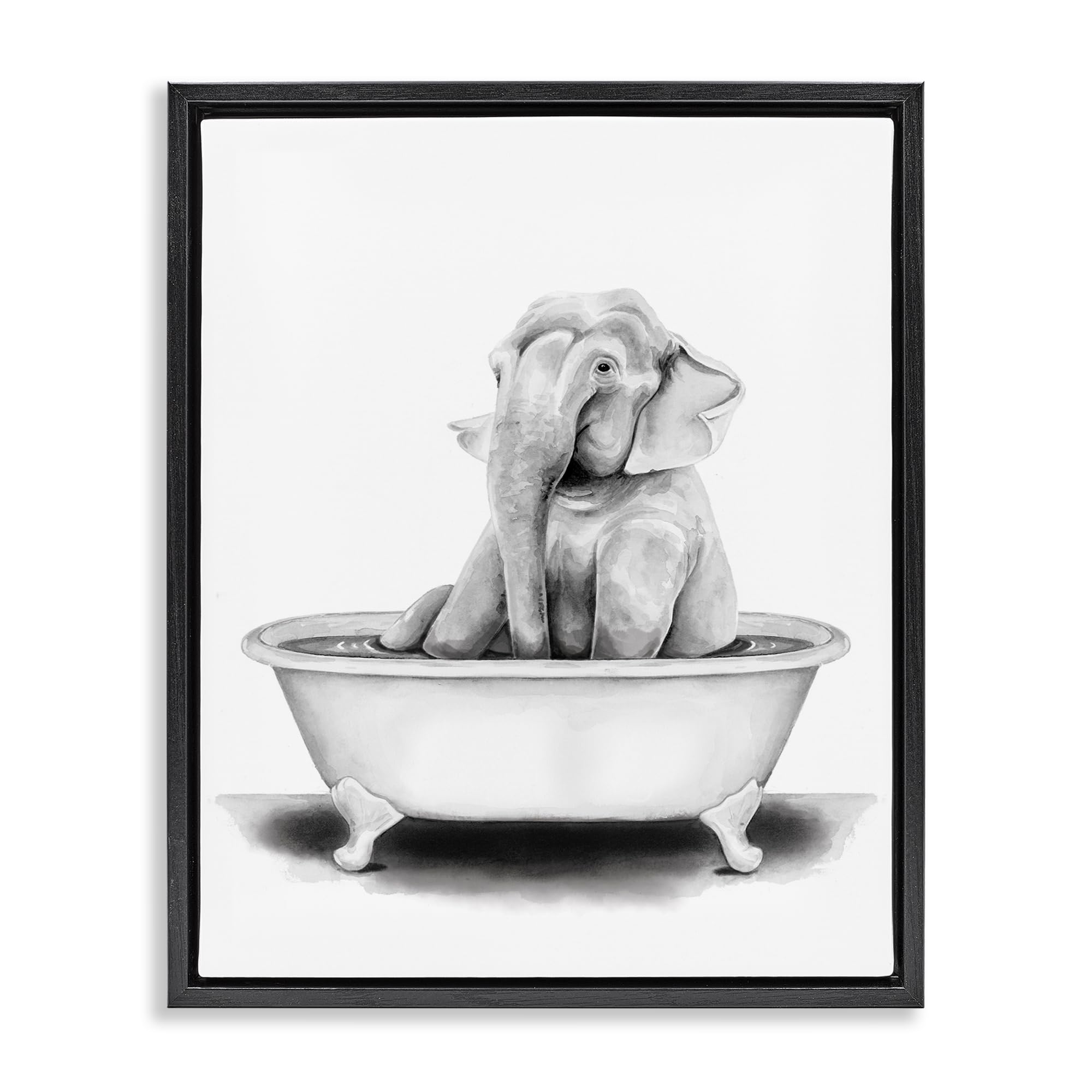 Funny Elephant Bath Time Nursery, 25 x 31 Inch Canvas in Floater Frame