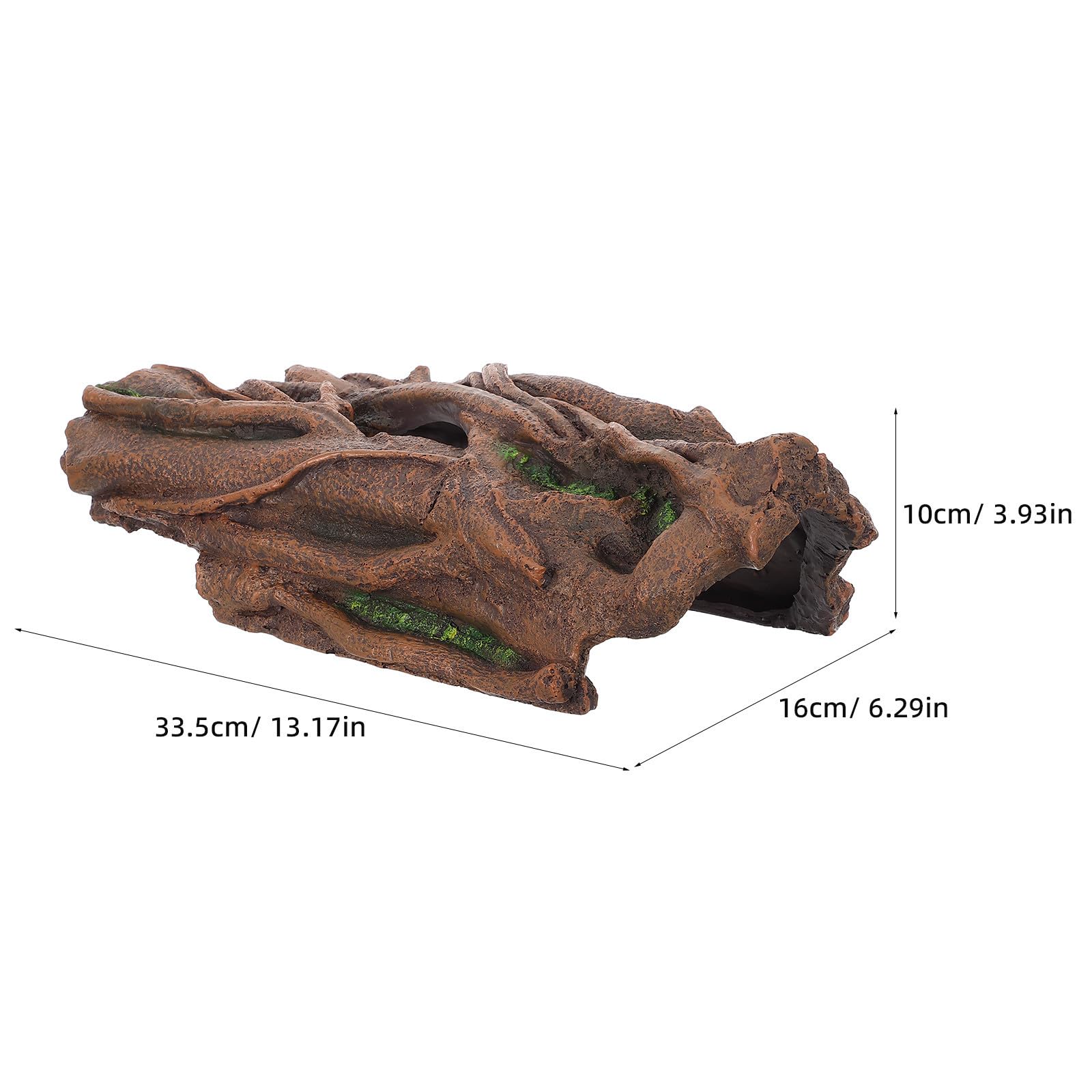 Escondite de Raíz de Árbol Simulado para Reptiles con Diseño Hueco para Acuario y Terrario Decorativo y Refugio Natural