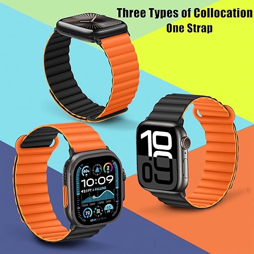 Miniatura 5 de HITZEE Compatible con Apple Watch Band de 1.929 in, 1.772 in, 1.732 in, 1.654 in, 1.654 in, 1.614 in, 1.575 in, 1.496 in, silicona de doble cara