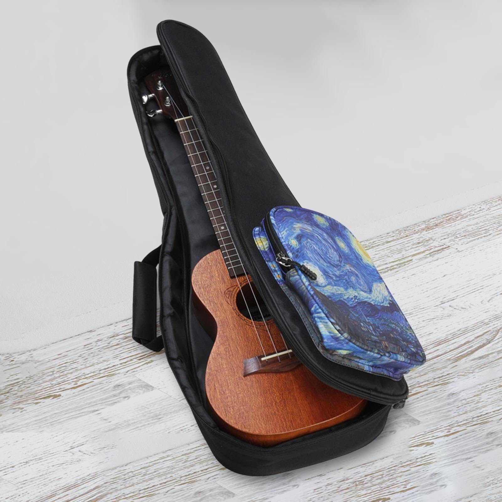 Custodia protettiva impermeabile per ukulele, 53,3 cm, colore nero, Set da 2 (nero 53,3 cm), 53,34 cm