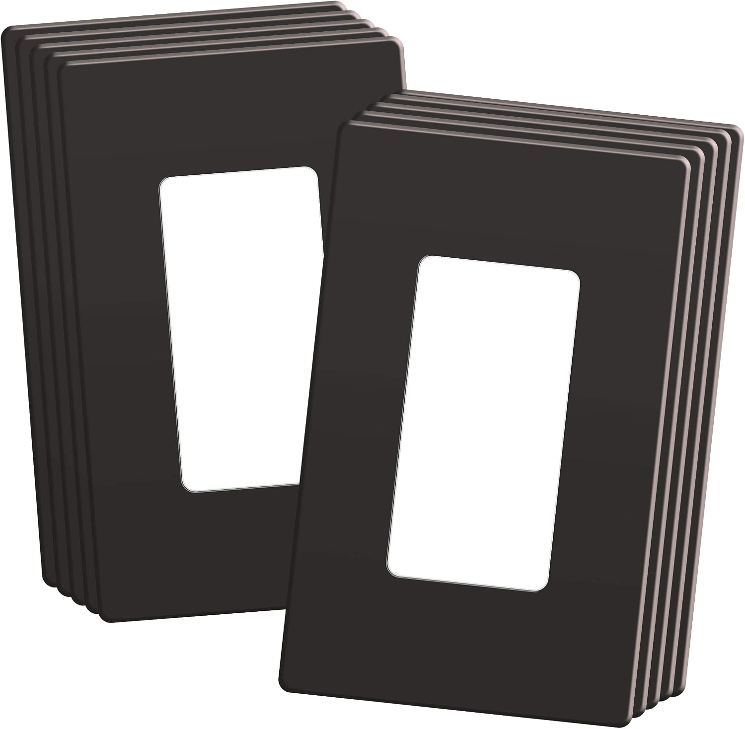 ENERLITES Elite Series Screwless Decorator Wall Plate Child Safe Outlet Cover, Glossy, Size 1-Gang 4.68" H x 2.93" L, Unbreakable Polycarbonate Thermoplastic, SI8831-DB-10PCS, Dark Bronze (10 Pack)