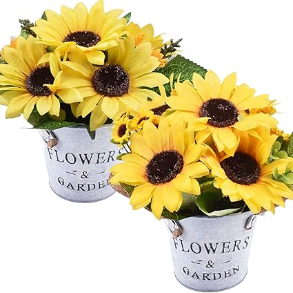 Amazon 造花 ひまわり 鉢植えの造花 ひまわり メタルポット付き 盆栽 ホームガーデン オフィス ウェディングパーティー ステージデコレーション 2個セット 造花 オンライン通販 Amazon 造花 ひまわり 鉢植えの造花 ひまわり メタルポット付き 盆栽 ホームガーデン オフィス ウェディングパーティー ステージデコレーション 2個セット 造花 オンライン通販