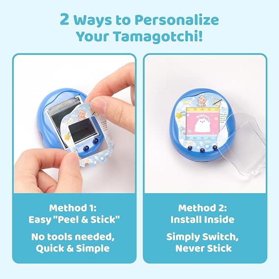 Angel Wing Protective Case for Tamagotchi Uni, Soft TPU Silicone Cover with Faceplate & Star Dust Plug, Anti-Scratch & Waterproof (Blue)