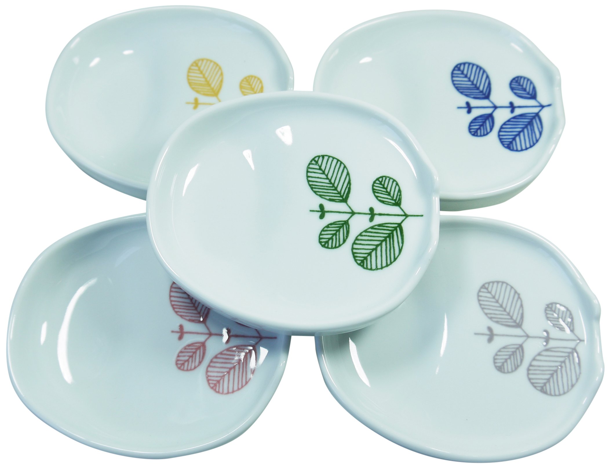 Amazon｜西海陶器 波佐見 ヘルシー箸置き小皿(5色組) 縦10.8×横9.5×高