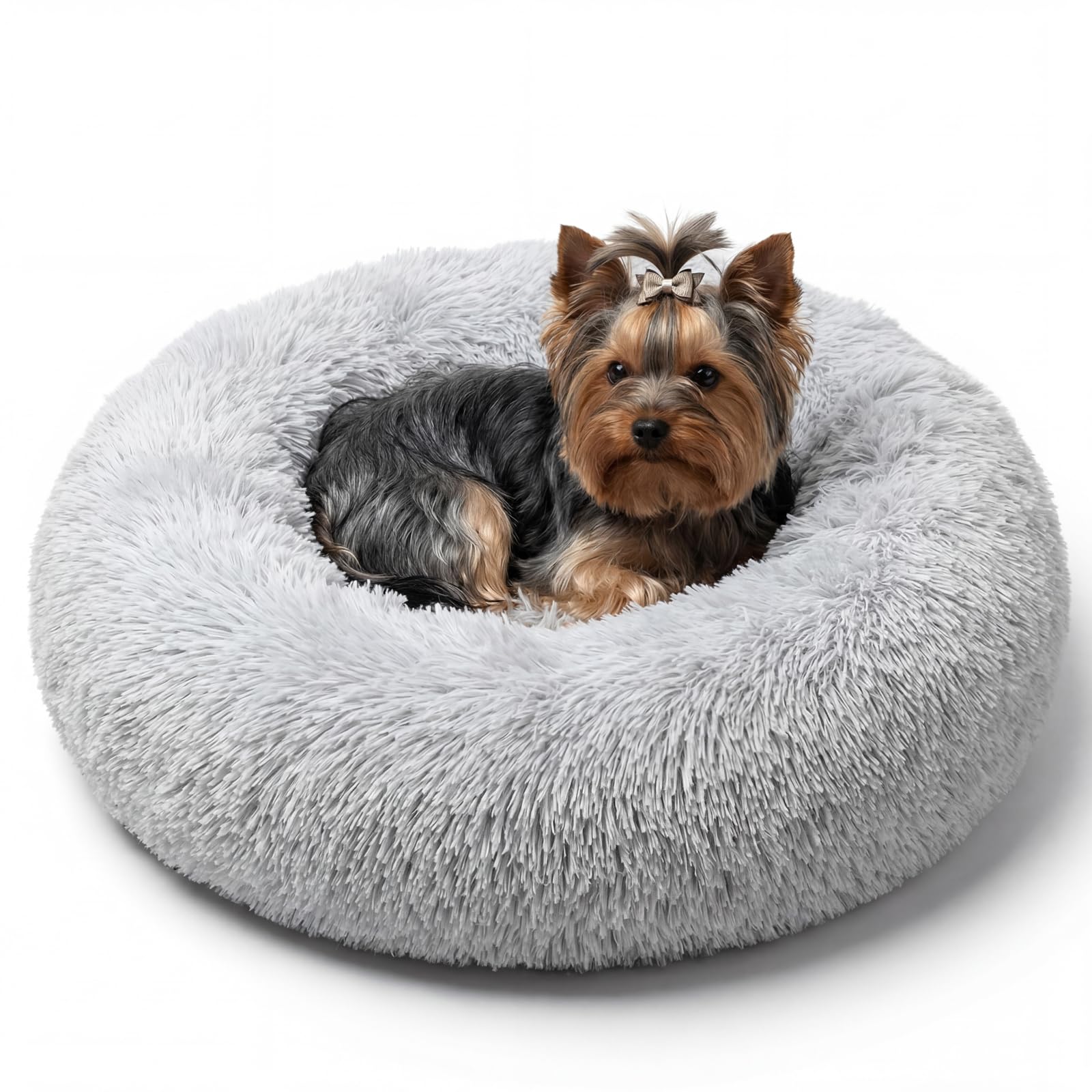 nononfish Cute Plush Dog Bed for Small Dogs, 19 inches Anti Anxiety Puppy Bed, Washable, Fits up to 15 lbs — image 1