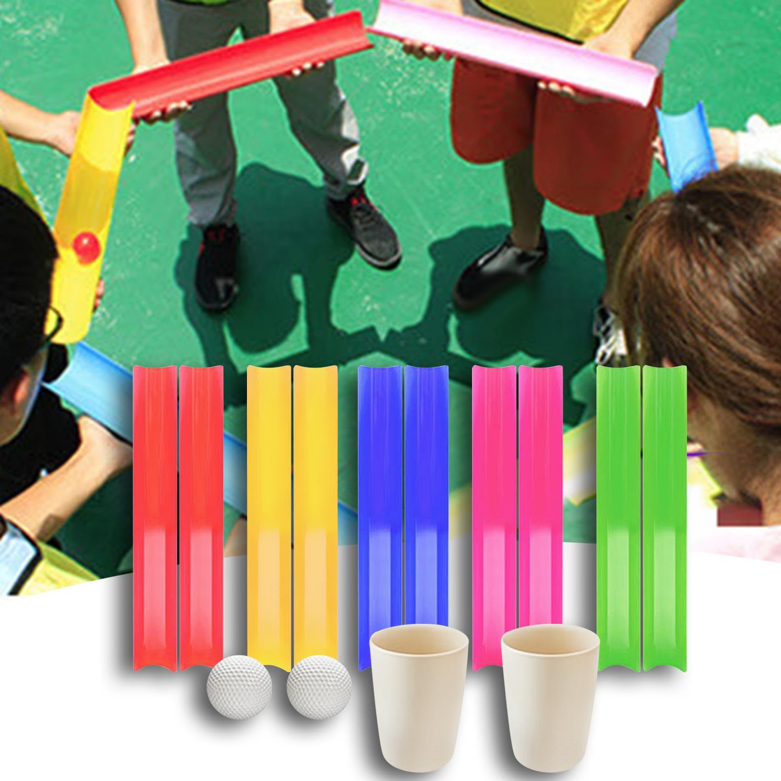 10 Piezas Juegos de Tubería Juegos Grupales Juego Deportivos Bolsa Organizadora Material Ligero Adecuado para Formación de Equipos Deportes en Campo I, Largo 5.5 cm de Ancho