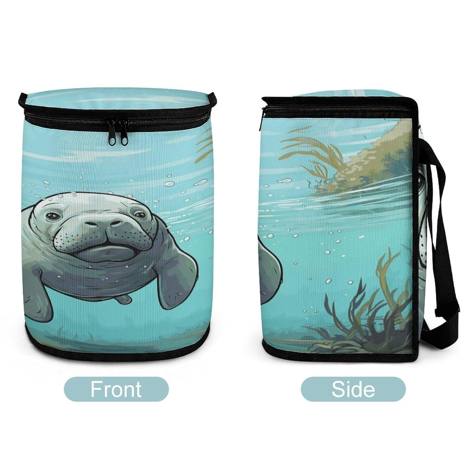 Hanging Car Trash Bag Crazy Save Manatee Printed Car Garbage Storage Bag Leakproof Car Trash Can Portable Garbage Storage Bags