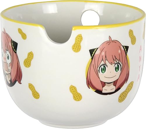 Miniatura 4 de Spy x Family Anime Manga Many Faces Of Anya Ramen Bowl con cuenco de sopa, juego de palillos de bambú