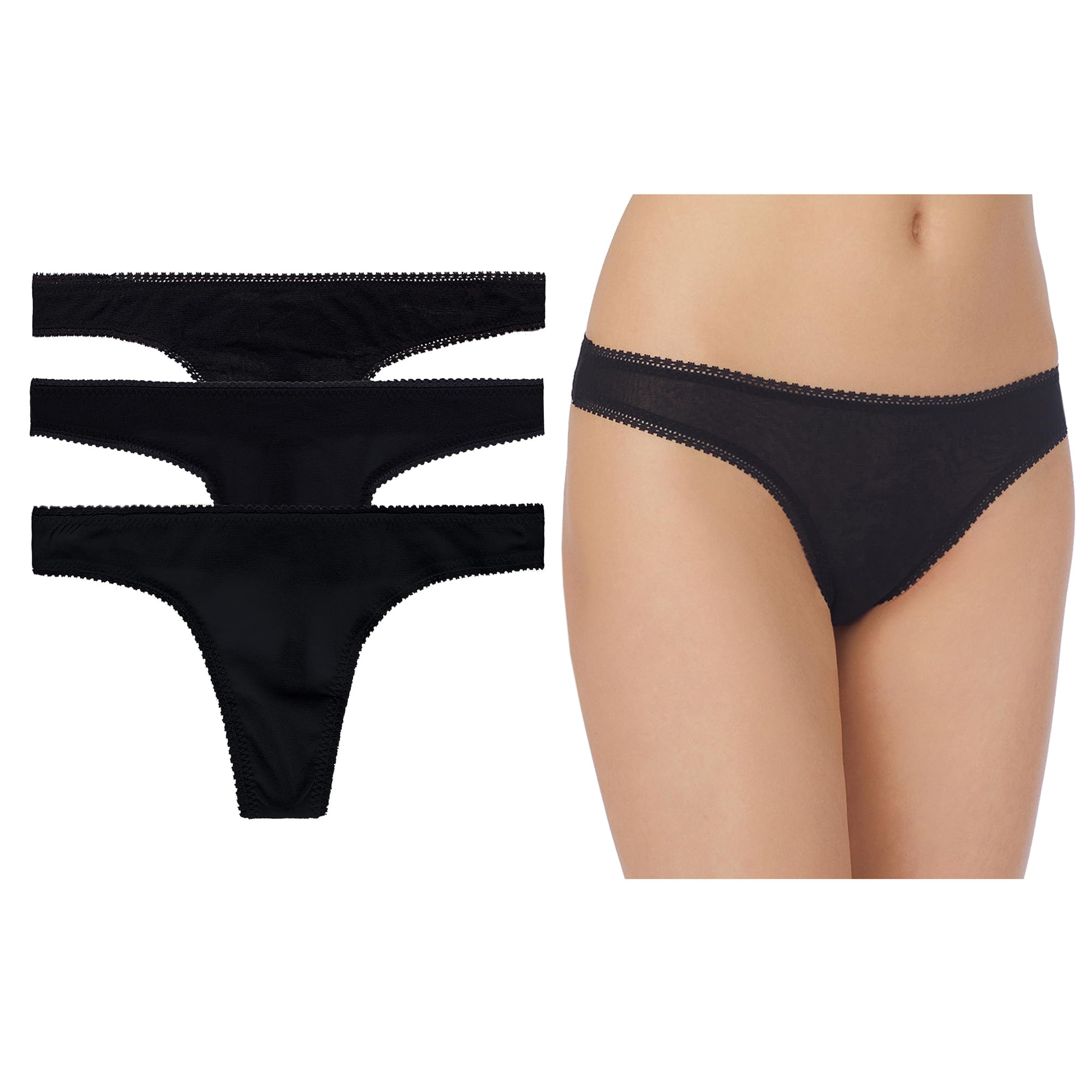 OnGossamer womens Ongossamer Mesh Hip G Thong 3 Pack