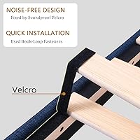 Vista 6 de Feonase Queen Size Upholstered Bed Frame Linen Fabric Platform Bed Frame with Adjustable Headboard, Solid Wood Slats Support, Noise-Free, No Box