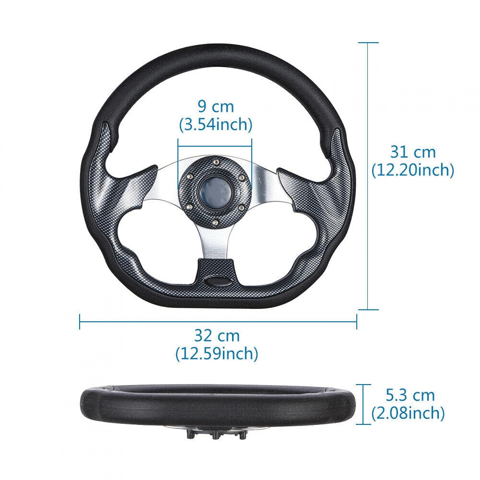 Volante da auto universale da 12,5 pollici stile in fibra di carbonio da corsa con pulsante clacson 320MM