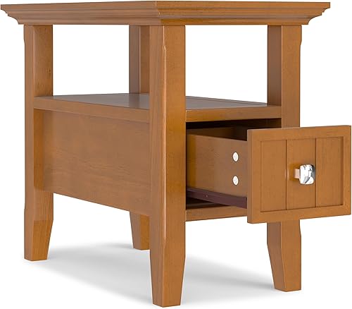 Miniatura 116 de Mesa auxiliar Acadian de Simpli Home, Madera Negro -,Marrón castaño,Azul costero envejecido,Distressed Grey,Casa de campo café,casa de campo