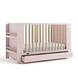 Graco Read-with-Me 4-in-1 Convertible Crib with Drawer (Blush with Driftwood) - GREENGUARD Gold Certified Converts to Toddler Bed, Daybed, and Functional Bookshelves