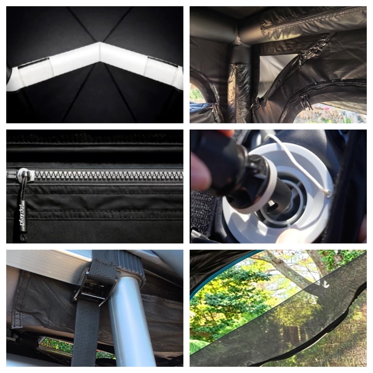 TentHome Tenda da Tetto Auto Gonfiabile 2-3 Posti, Tenda sopra Tetto Auto Esterno Impermeabile, Facile da Montare, Rapida