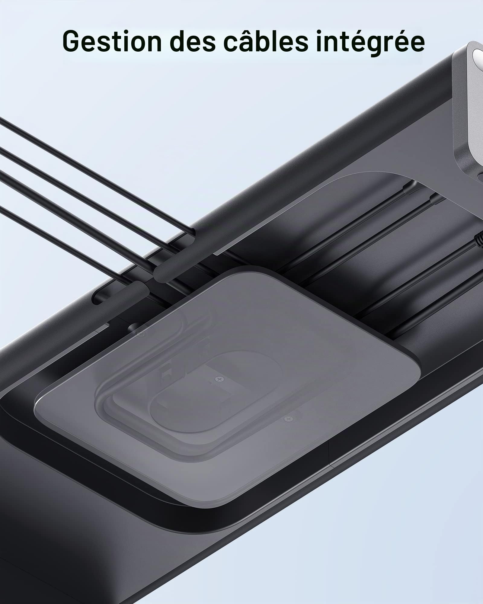 Anker 675 Docking Station (12-en-1, Support de Moniteur) avec Ports USB-C 10 Gbit/s, Affichage HDMI 4K à 60 Hz, Bloc de Charge sans Fil, Gris foncé.