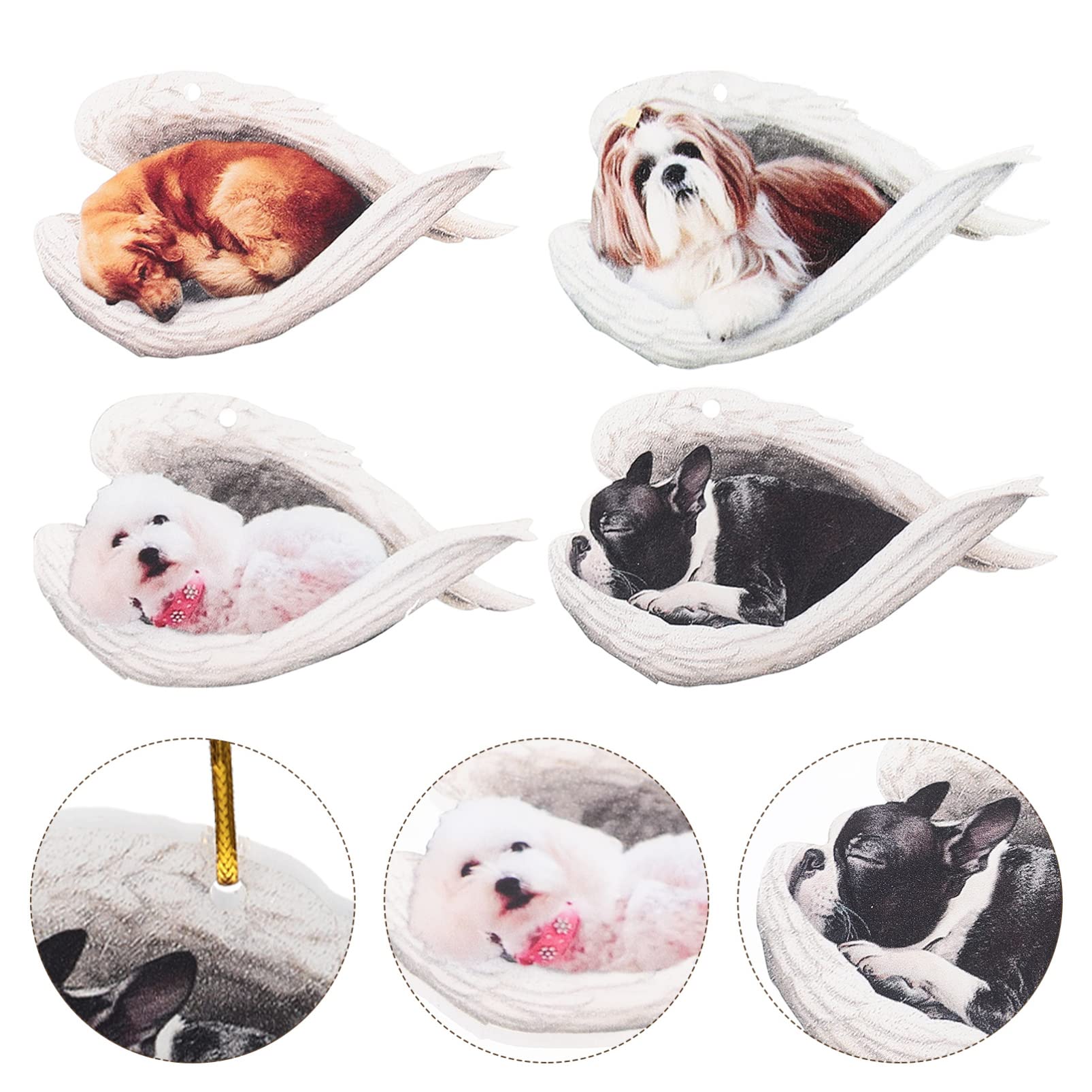 PRETYZOOM 4 Sätze Hängender Hundeanhänger Schlüsselanhänger Tier Hundegeschenk Hundezubehör Entzückende Hundeanhänger DIY Anhänger Mit Hundemuster Hund Anhänger Acryl 4 Stück * 4