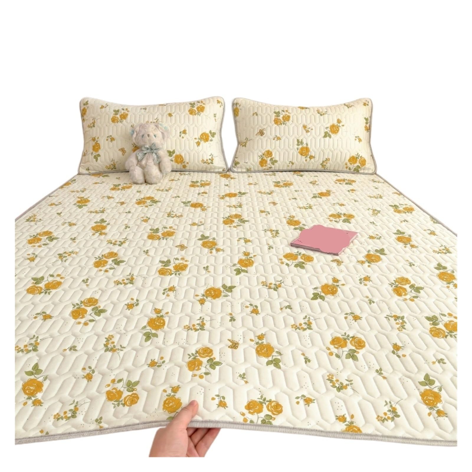 Matelas rafraîchissant en latex 90x200cm pour lit simple kaki floral