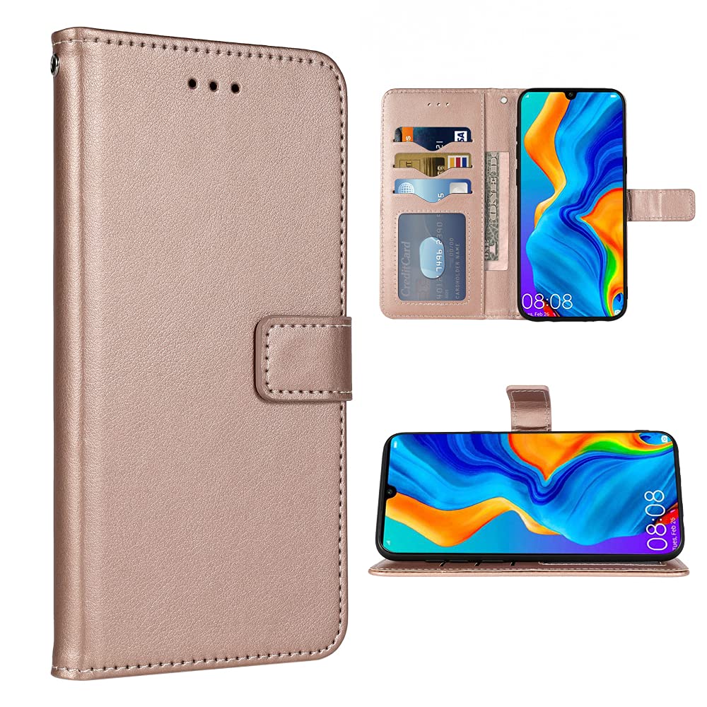 FDCWTSH Compatible with Huawei P30 Lite Wallet Case Wrist Strap Lanyard  Leather Flip Cover Card Holder Stand Cell Accessories Folio Phone Cases