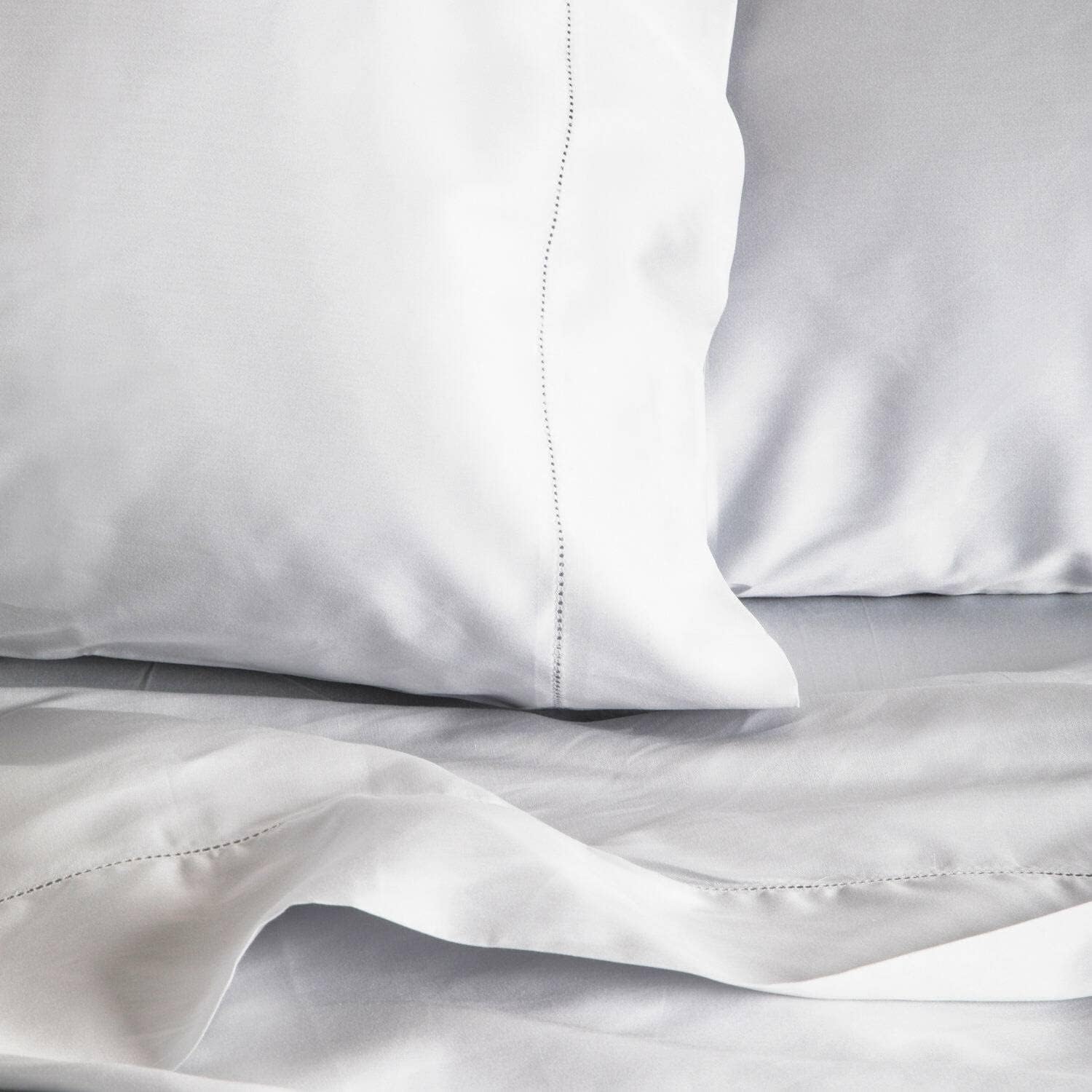 Bellino Italian Queen Sheet Set With Ajour Hemstitch - 100% Cotton White