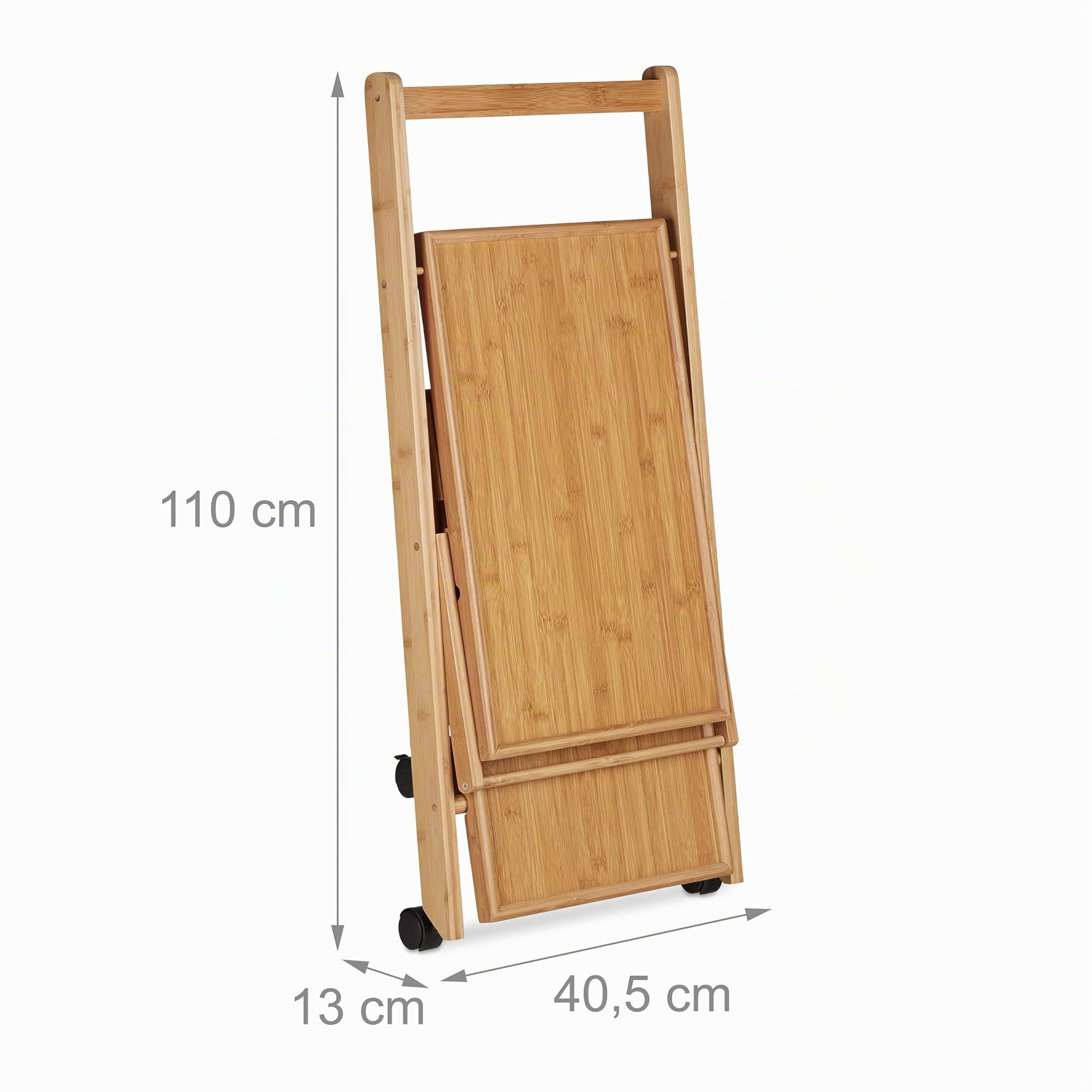 Relaxdays, Bambù, Carrello Portavivande da Portata, con Portabottiglie, Marrone, 70 x 40.5 x 65 cm, portata max di 8 kg