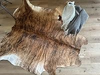 Vista 2 de Alfombra de piel de vaca 6x6 Brindle Medium Piel Natural
