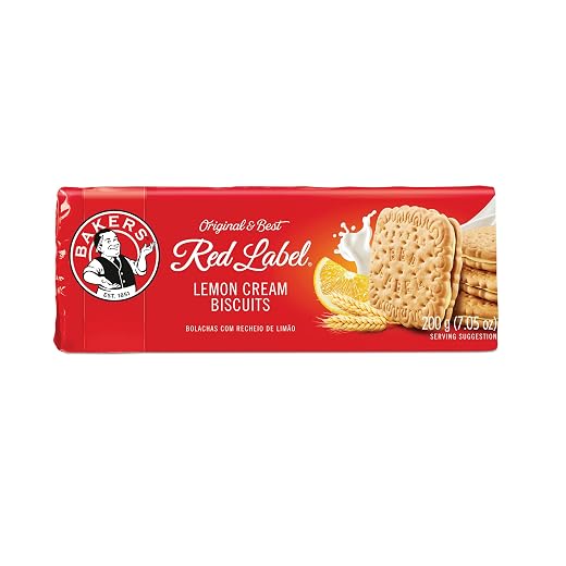 Bakers Red Label Lemon Creams Biscuits (200g) - Pack of 2