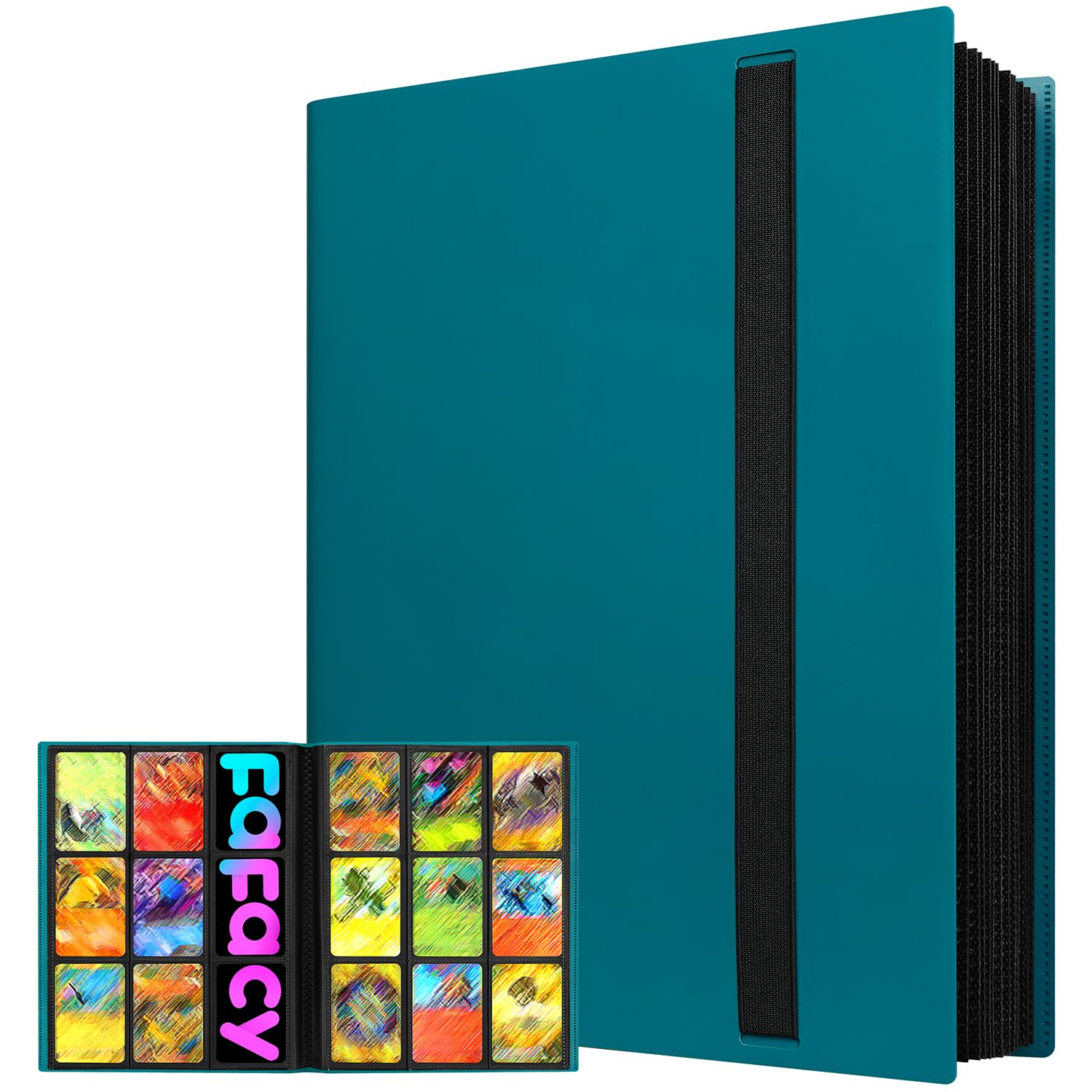 【2026】Trading Card Binder 9 Pocket, Hockey Card Binder with Sleeves Anti-open Strap Waterproof 20-Page 360 Game Cards Binder Holder Gift for Baseball/Soccer/Basketball/Football Cards Collector — image 1