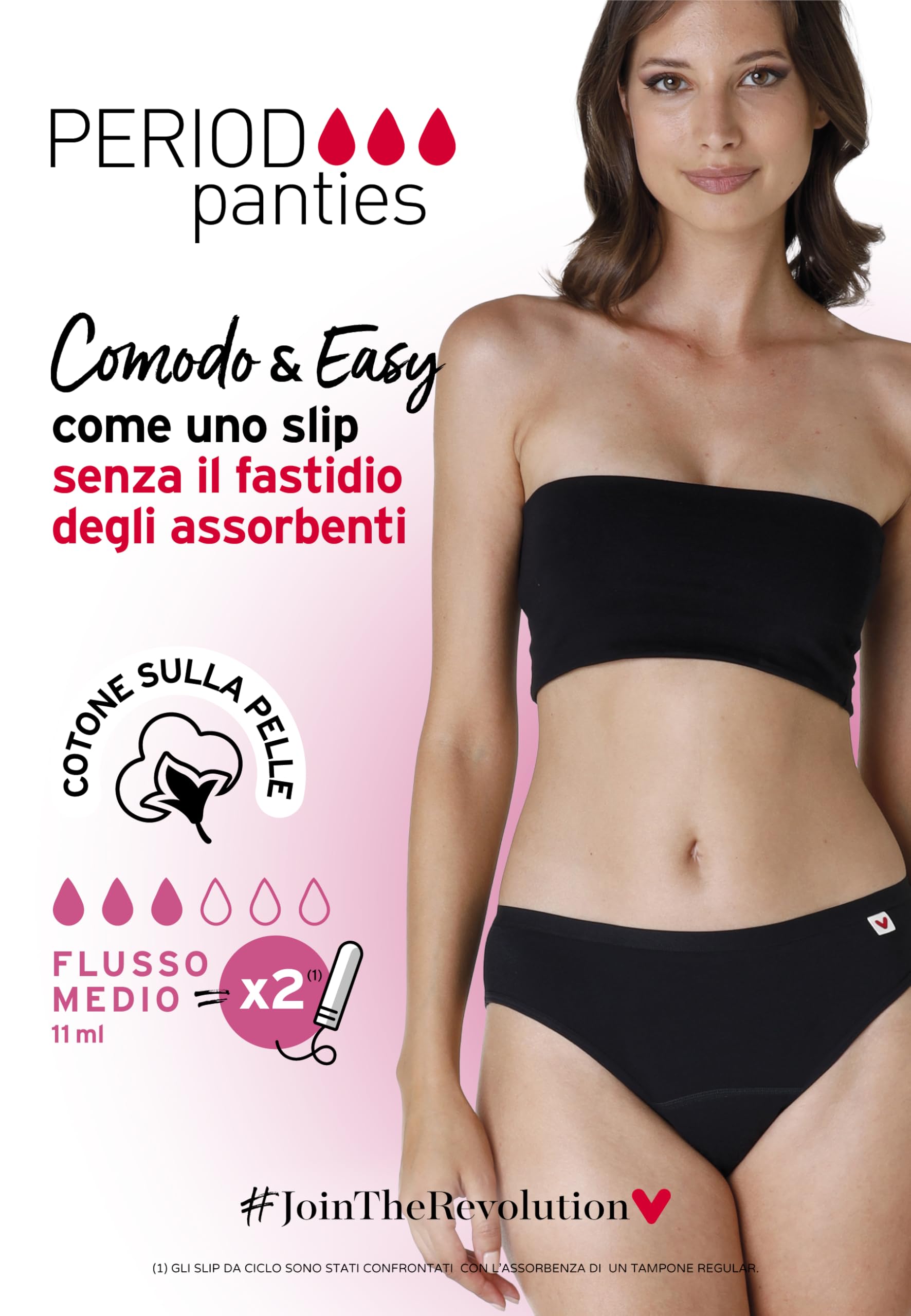Lovable Slip da Ciclo Mestruale in Cotone Elasticizzato – Flusso Medio | Intimo Mestruale Lavabile, Riutilizzabile e Anti-Perdite | Bi-Pack Donna x2