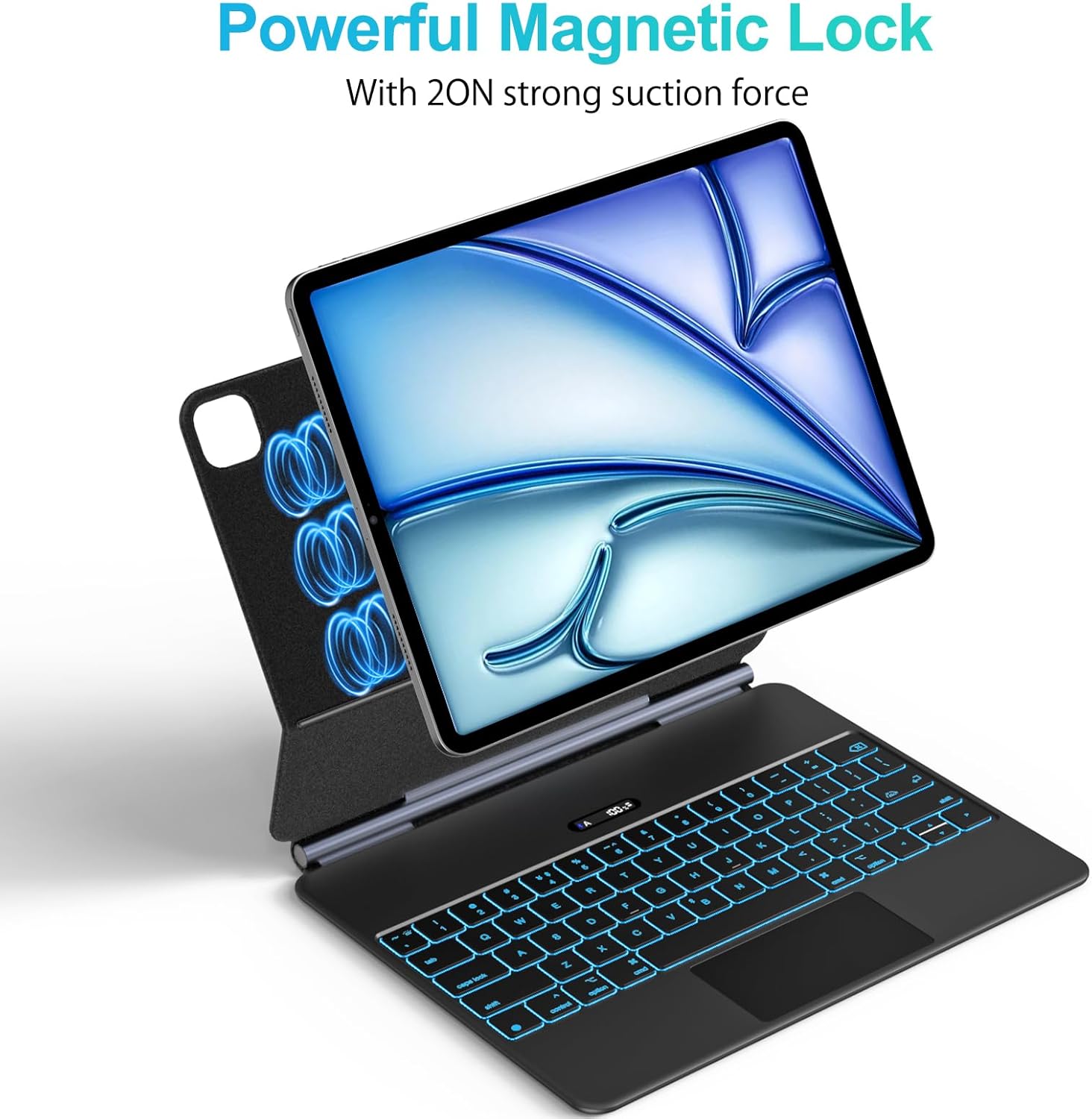 Magic Keyboard for iPad Air 13(M4 2026/M3 2025/M2 2024) & iPad Pro 12.9(6th/5th/4th/3rd Gen), Slim Case with Keyboard, Smart Keyboard Case with Multi-Touch Trackpad, 7-Color Backlit, Black