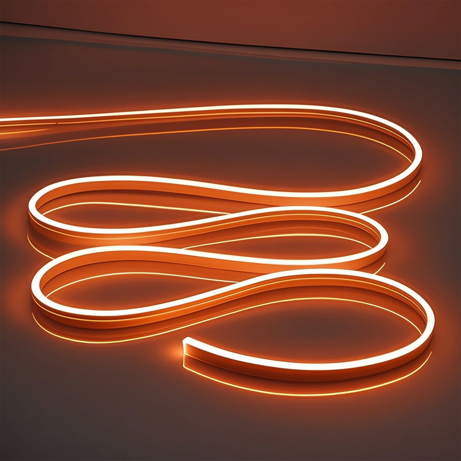 OWOFYDR LED Neon Lights Flexible White 16.4FT/5M 12V DC Waterproof Flexible LED NEON Light for Indoors Outdoors Decorm (Orange, 1Pc：No Adapter, No Accessories)