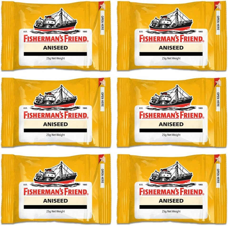 AISZG Fisherman's Friend Aniseed Lozenges 25g, (Pack of 6)