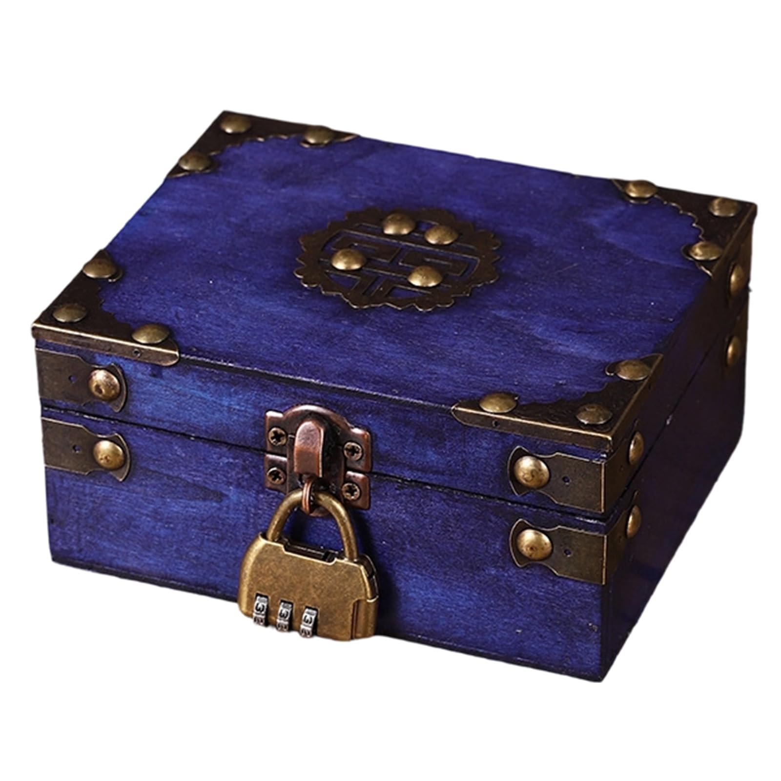 Xjdzineq Antique Wood Jewelry Box Featuring Clasp for Decorative Storage and Valuables Protective Multipurpose Box