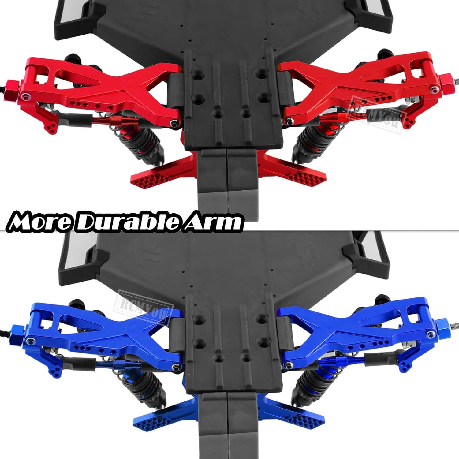 RC Aluminum Suspension A-Arms Upgrades Part for 1/10 Slash 2WD,Alloy Front Rear A Arms Swing Arms Hop Ups w/Tie Bar,Replace 2555,3631,2532,Red