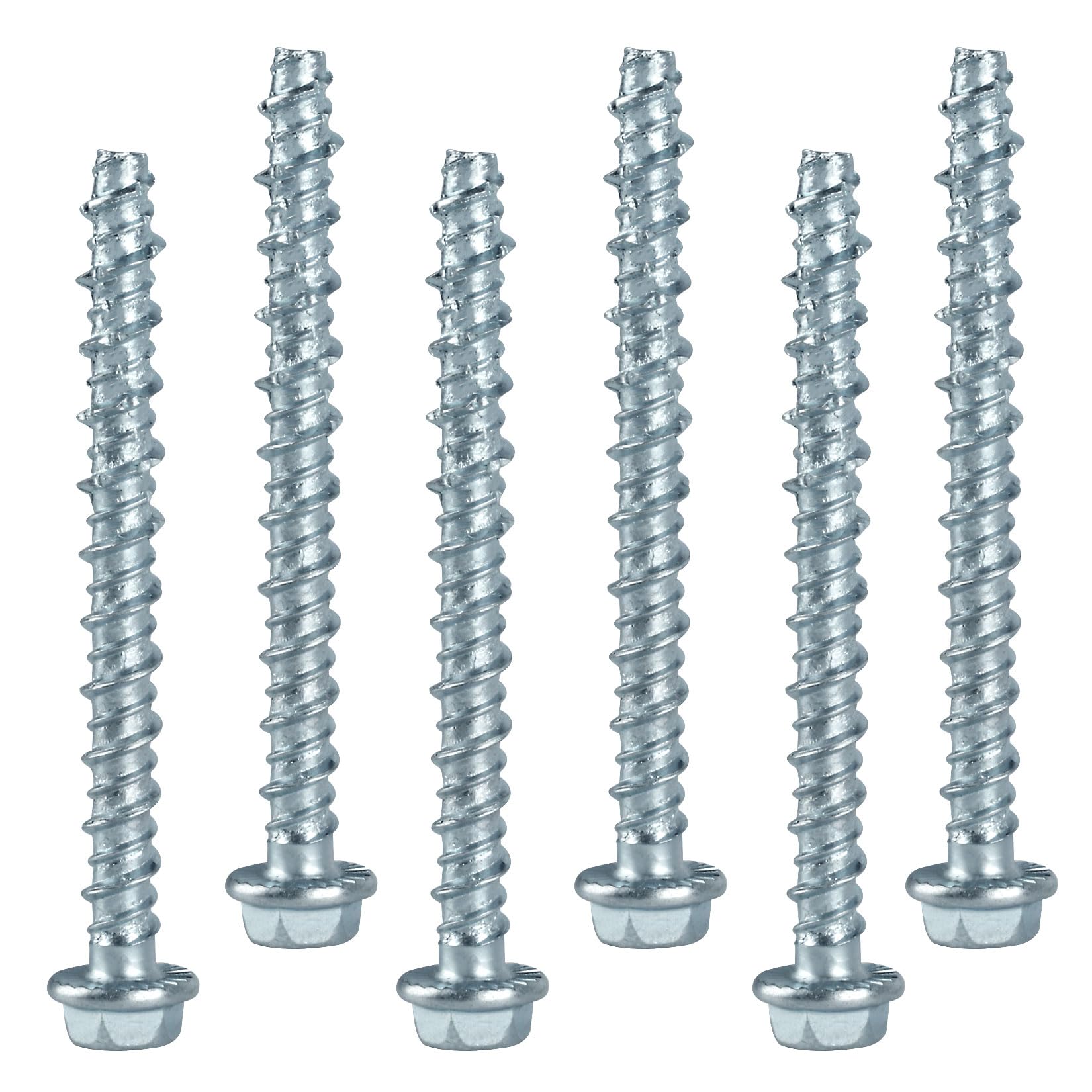 30 Pz M6 Viti per Calcestruzzo M6 x 75 mm, Viti a Testa Esagonale senza Tasselli con Rondella, Tasselli a Vite Zincate per Muratura Industriale e Architettura in Calcestruzzo