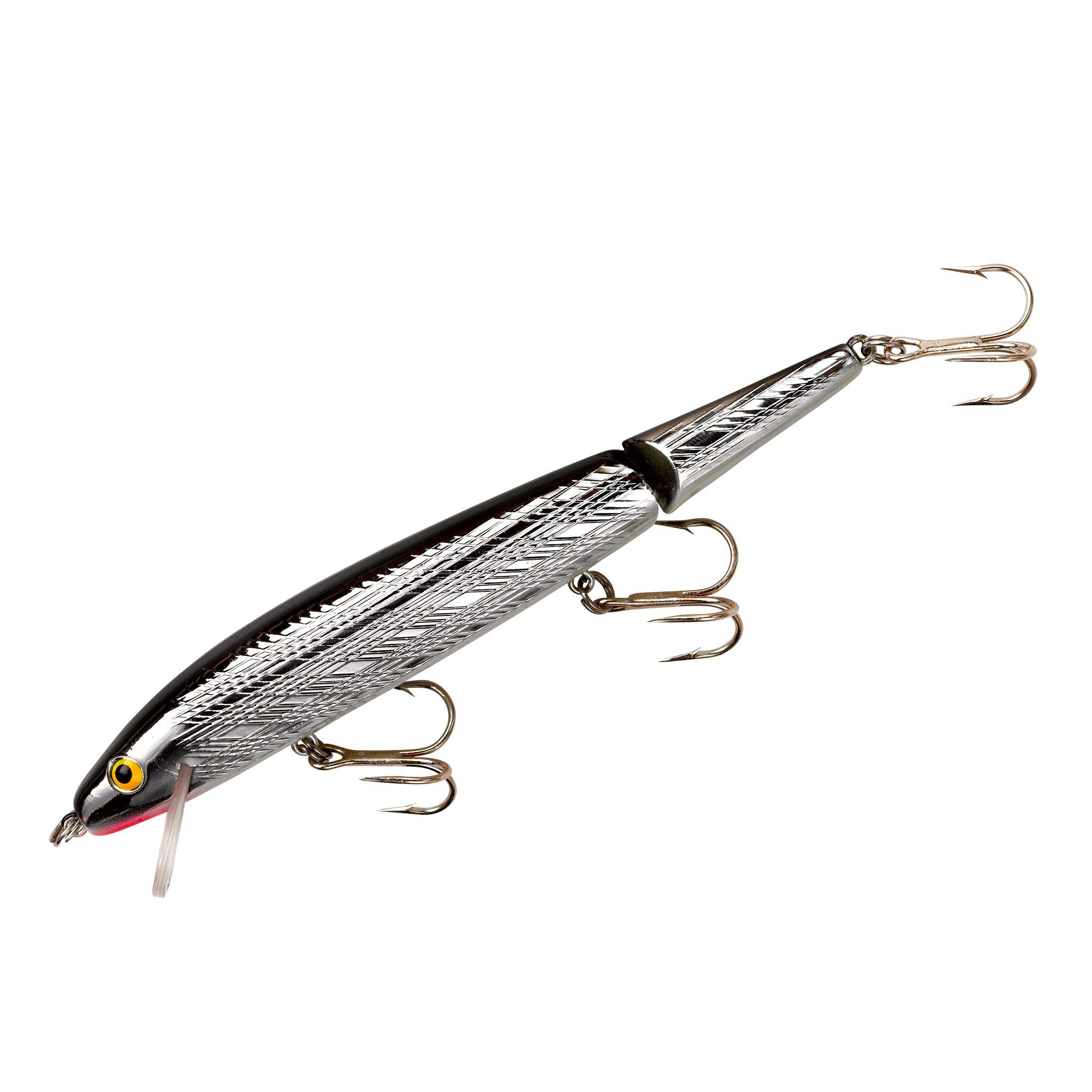 Rebel Lures Jointed Minnow Crankbait Fishing Lure, Silver/Black, 4 1/2 in, 7/16 oz