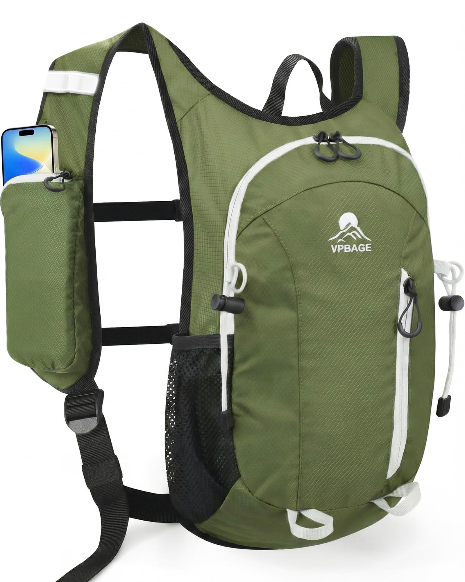 Foldable Small Hiking Backpack with 3 Strap Pockets – Lightweight 300D Spill-proof Daypack for Men Women – Packable Small Travel Backpack with Chest