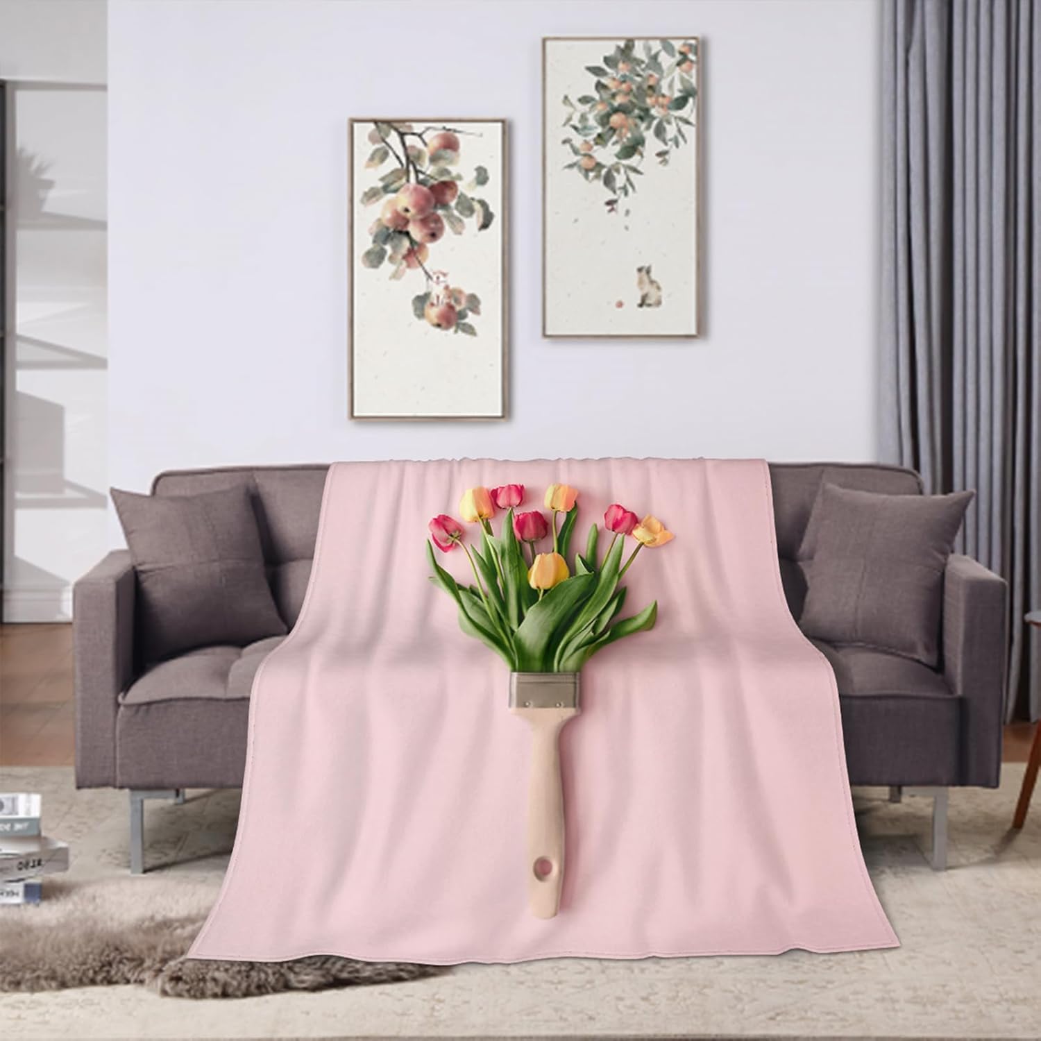 Throw Blanket 30x40 Inch,Creative Spring Concept Made Paint