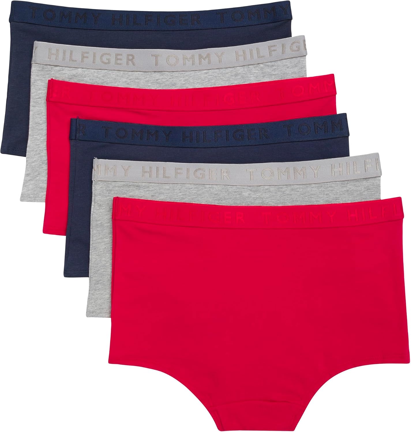 Tommy Hilfiger womens Logo Waistband Cotton Boyshort 6 Pack - Image 7