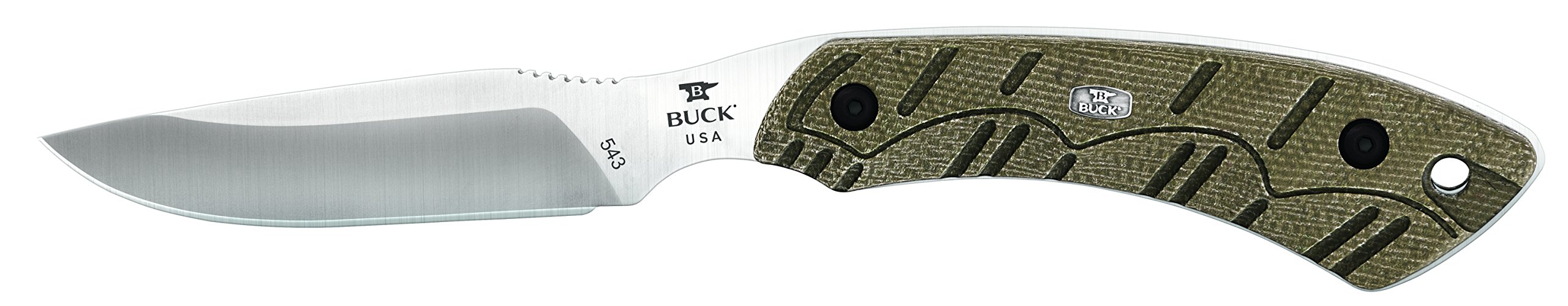 Buck Knives 543 Open Season Caper Pro Fixed Blade Knife with Sheath, OD Green