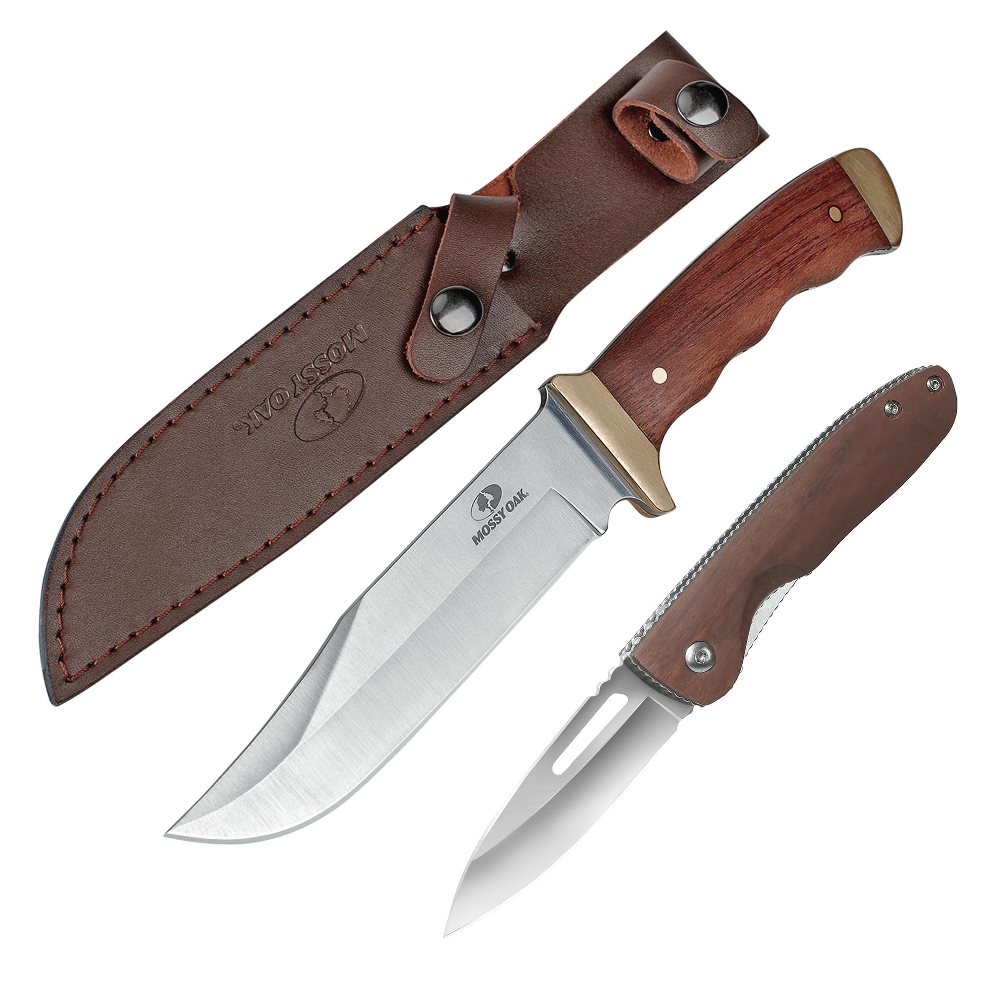Amazon.co.jp: MOSSY OAK ナイフセット シースナイフ&折畳みナイフ 