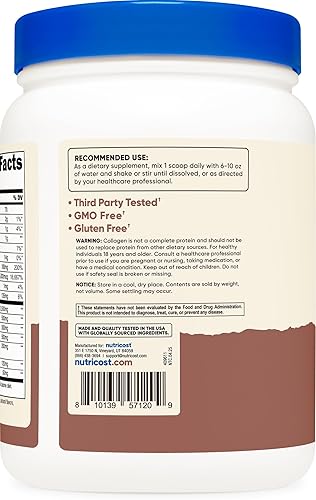 Miniatura 4 de Nutricost Multi colágeno + belleza y proteína en polvo (sabor chocolate con leche) 30 porciones - con biotina y péptidos de colágeno, sin OMG, sin