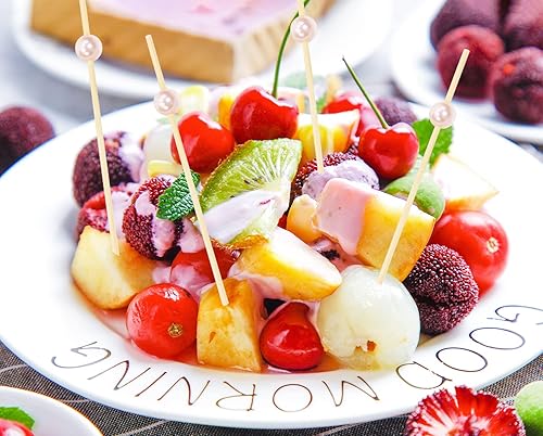 Miniatura 4 de ONLYKXY 20 palillos de cóctel de perlas de color rosa claro de 4.7 in/4.72 pulgadas, palitos de cocina, palillos de madera para agitar, palillos de