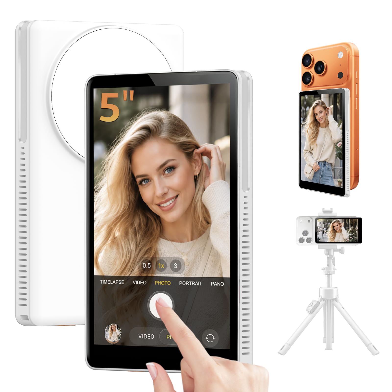 Photo 1 of 5'' Touchscreen Selfie Screen Monitor with 5000mAh Long-Lasting Battery