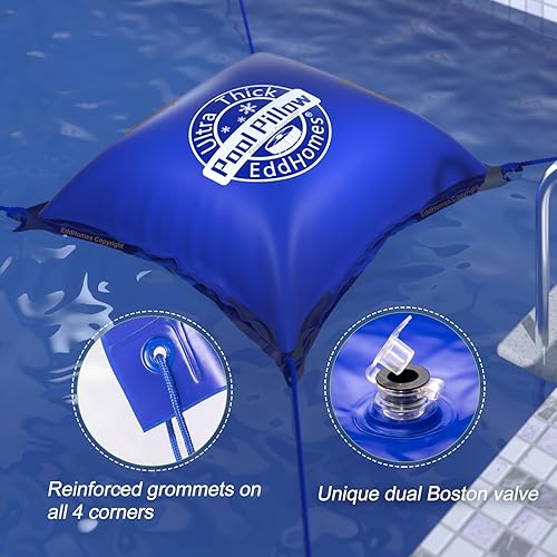 Miniatura 3 de Almohada de piscina de 4 x 4 pies para piscinas sobre el suelo, 0.020 in extra gruesa y fuerte, resistente al frío, llows para cerrar el invierno,