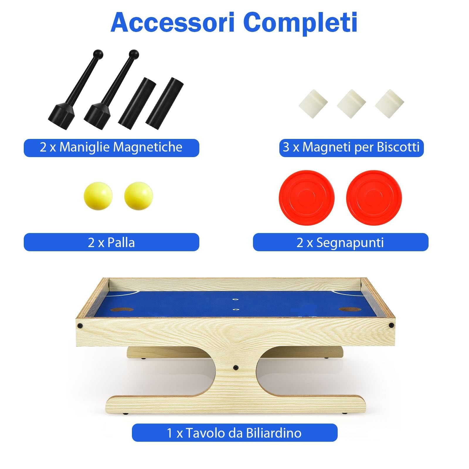 RELAX4LIFE Hockey Magnetico da Tavolo – Gioco Portatile con 2 Maniglie Magnetiche, 2 Segnapunti, 2 Palline e 3 Magneti di Ricambio – Dimensioni 45 x 33,5 x 14 cm – Divertimento per Bambini e Adulti