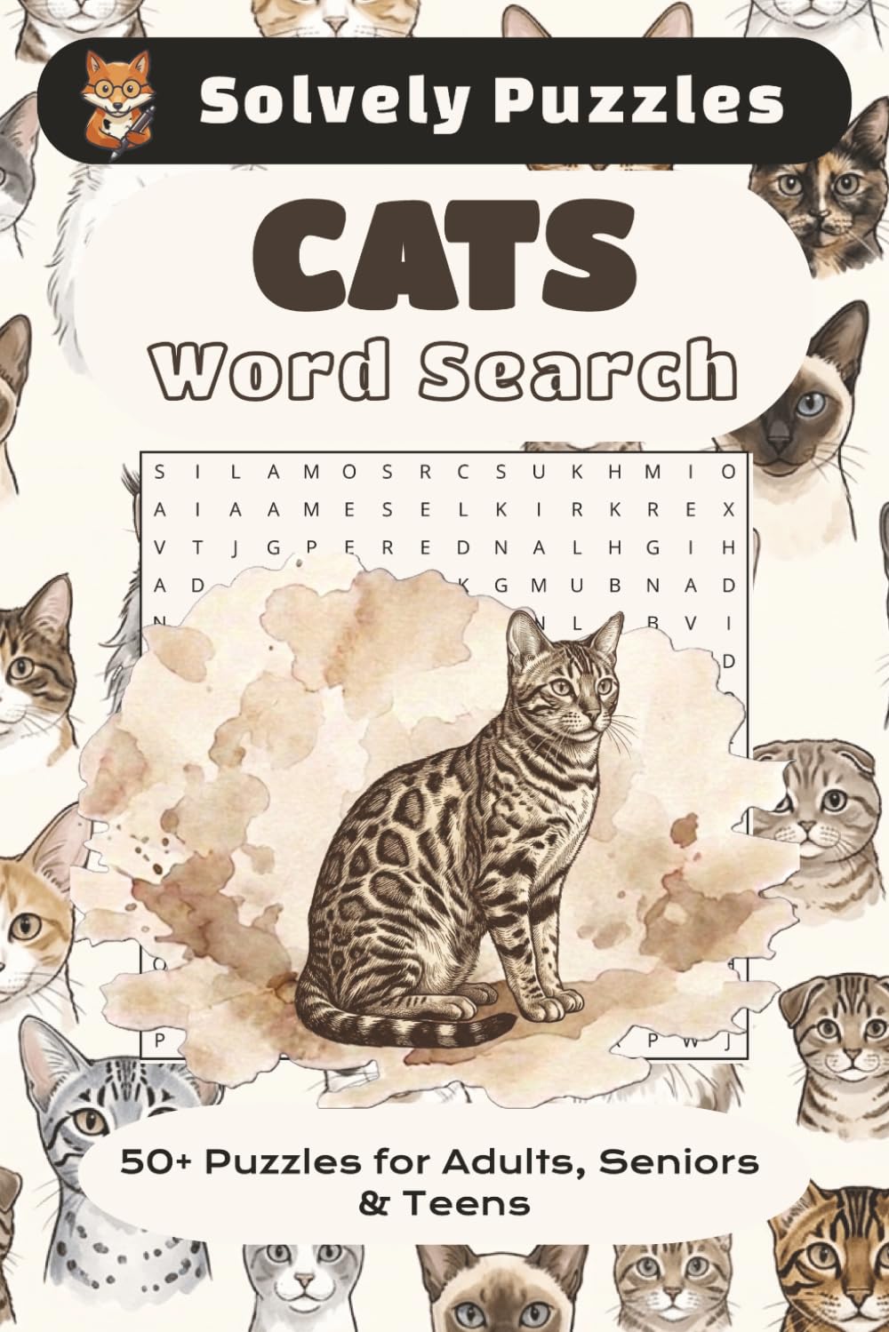 Cats Word Search Puzzle Book: Word Searches with Easy to Read Print about Cat Breeds, Cat Names, All Things Cat Related and More | 6x9 inches, 110 ... Gift for Vacations, Holidays and Free Time