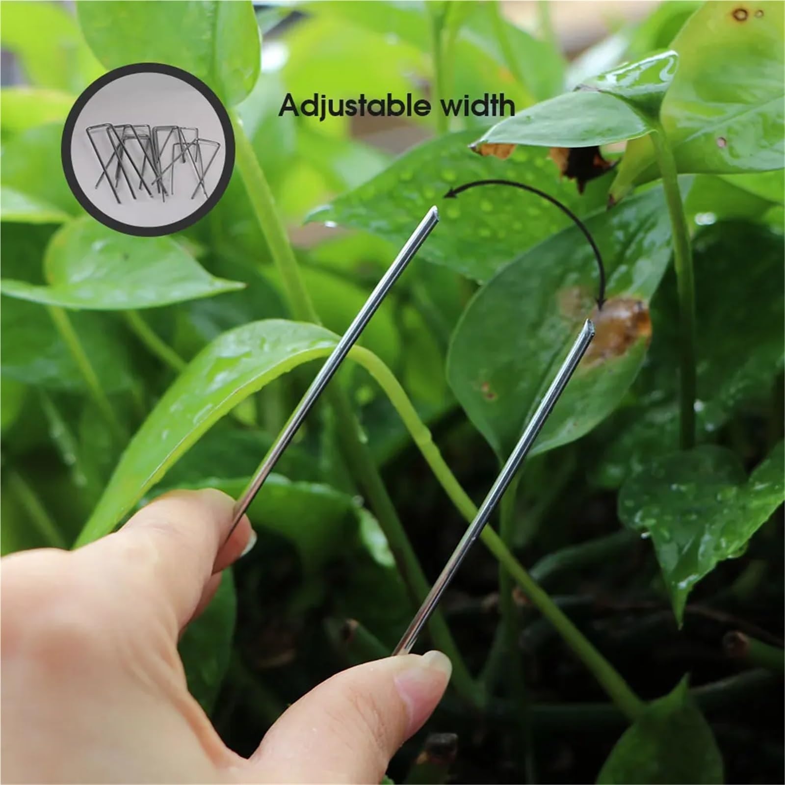 100 Pezzi di graffette da Giardino a Forma U in Acciaio Inossidabile, picchetti zincati, perni for barriera in Tessuto Anti-Erbacce, Tubi Fissaggio, Chiodi a Terra per Giardini(40mmx100mm-3mm)