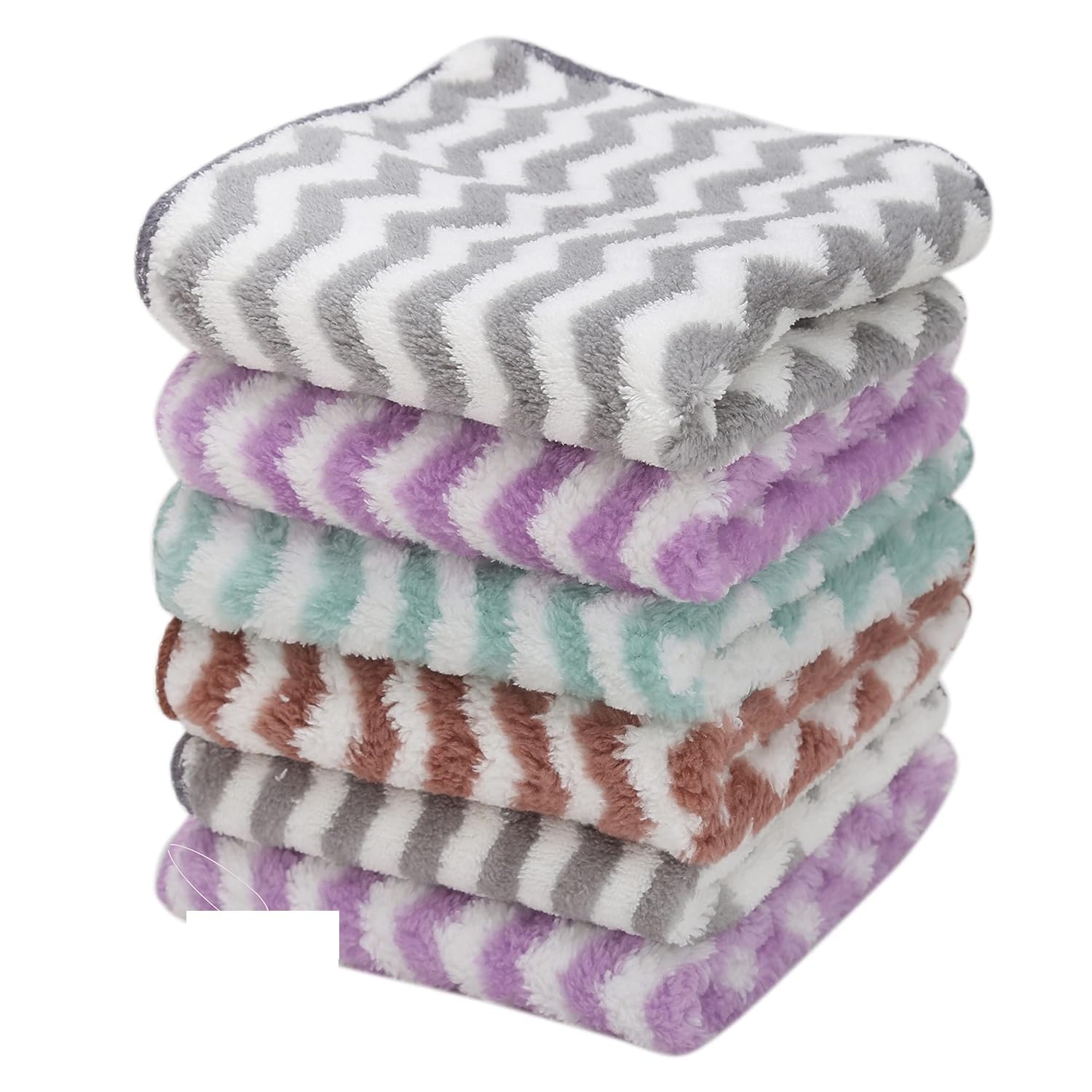 florabliss Florabliss® Microfiber Small Size Face Towel/Handkerchief/Rumal - 400 GSM/Extra Soft and Super Absorbent Face Towels for Women's, Kids and Newborn Babies -Set of 6 (25x25 cm) - Multicolor-picture-45