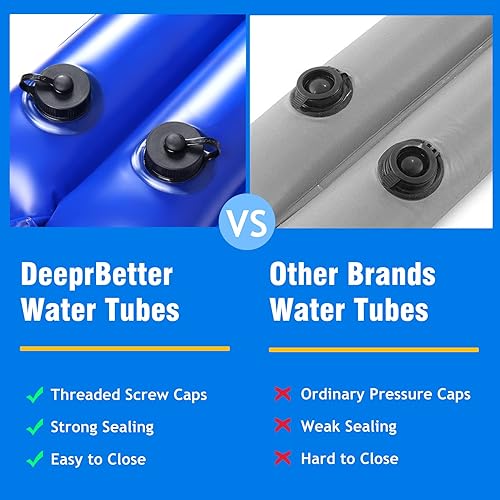 Miniatura 3 de Bolsas de agua para piscina de doble cámara de 8.5 pies, tubos de agua, pesos de cubierta de piscina para cubierta de piscina enterrada, bolsas de